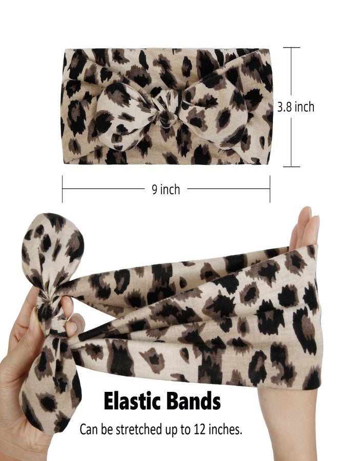 Tobeffect Bow Headbands for Women Non Slip Fall Colors: Trendy Head Bands for Women's Hair Cheetah Print - Wide Headwraps with Bows Vintage, Cute Leopard Hairbands Hair Accessories 6 Pack - Image 5